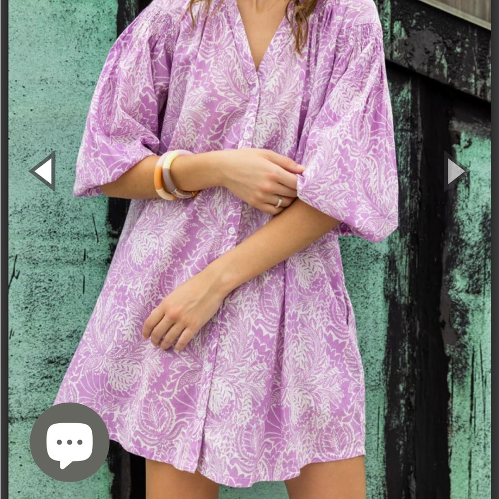 LILLA| P bracelet sleeve button down dress